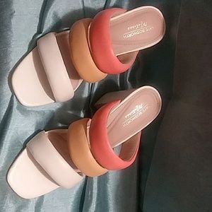 Kate Bosworth Matisse Mule Sandals Coral/Cream